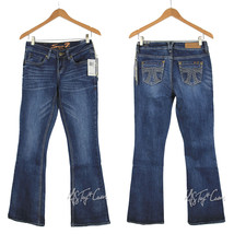 NWT SEVEN 7 Women&#39;s Boot Cut Denim Bling Pocket Giza Blue Jeans Pants MS... - $34.99