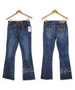 NWT SEVEN 7 Women&#39;s Boot Cut Denim Bling Pocket Giza Blue Jeans Pants MS... - £27.48 GBP