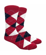 FINE FIT BLACK - RED WHITE NAVY ARGYLE MENS DIAMOND PRINT DRESS CREW TUB... - €6,57 EUR
