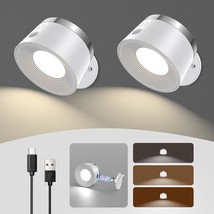 Led Wall Sconces Set Of Two, Wall Lamp With Motion Detection, 3 Color Temperatur - £39.37 GBP