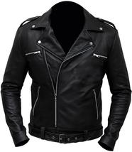 The walking dead morgan jeffrey dean negan brando black leather jacket  3  thumb200