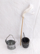 Dollhouse Miniature 2 Buckets 1 Mop Cleaning Accessories - £5.46 GBP