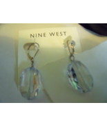 Nine West New Lever Back Nickel safe Earrings with Clear Dangle 1 inch Bead - $30.52 CAD