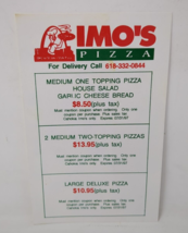 Imo&#39;s Pizza Advertising Letter Mailer St. Louis 1990s 90s 1997 Restauran... - £7.60 GBP