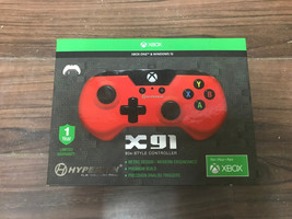 Hyperkin X91 Wired Controller for Xbox One + Windows 10 Red 90&#39;s Style - £23.58 GBP