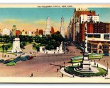 Columbus Circle New York City NY NYC UNP Linen Postcard W20 - $2.92