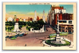 Columbus Circle New York City NY NYC UNP Linen Postcard W20 - £2.33 GBP