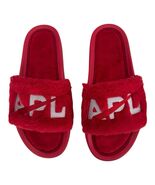 APL Women’s Shearling Furry Slide Sandals in Red/Silver Size 10 - $65.40