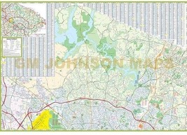 North &amp; East Wake County Wake Forest NC 27&quot; x 39&quot; Laminated Wall Map (G) - £37.14 GBP