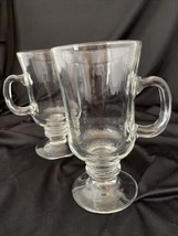 Vintage Pedestal Irish Coffee Mugs glasses set of 2 - £15.54 GBP