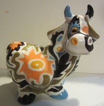  Smiling Cow Multi Color ceramic bank - adorable  - £27.13 GBP