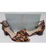 Sole Society Katarina Size US 9 M EU 40 Womens Fur Ankle Strap Pumps Tan... - $31.18