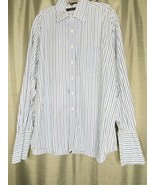 Tommy Hilfiger Button Down Shirt Mens 17 34-35 XL Lifetime Collar Striped - £7.18 GBP