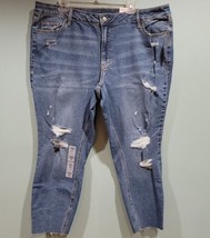 Old Navy Rockstar Super Skinny Mid-Rise Distressed Jeans Women&#39;s SZ 22 Ankle NWT - £19.36 GBP