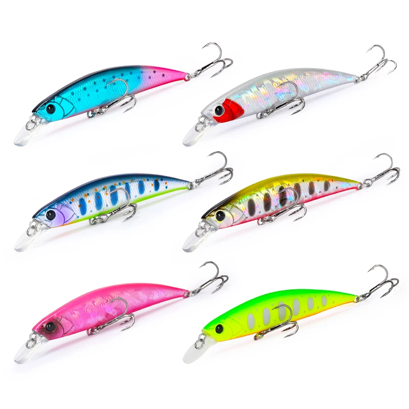 TSURINOYA 80S Sin Minnow Set 6pcs 3.15in 12g 0.7-1.2m  Fishing Lure B Pike Hard  - $55.40