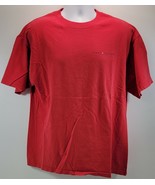 Vintage Tommy Hilfiger Men&#39;s Red Cotton Short Sleeve T-Shirt XL - £9.47 GBP