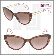 Miu Miu Collection 12R Pink Havana Gold Metal Wire Cat Eye Sunglasses MU12RS - £124.64 GBP
