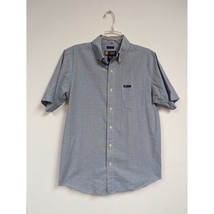 Chaps Dress Shirt Size M Short Sleeve Mens Blue Plaid - £11.93 GBP