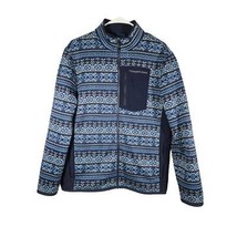 Vineyard Vines Fair Isle Full Zip Men&#39;s Fleece Jacket Size Small Blue - $51.73