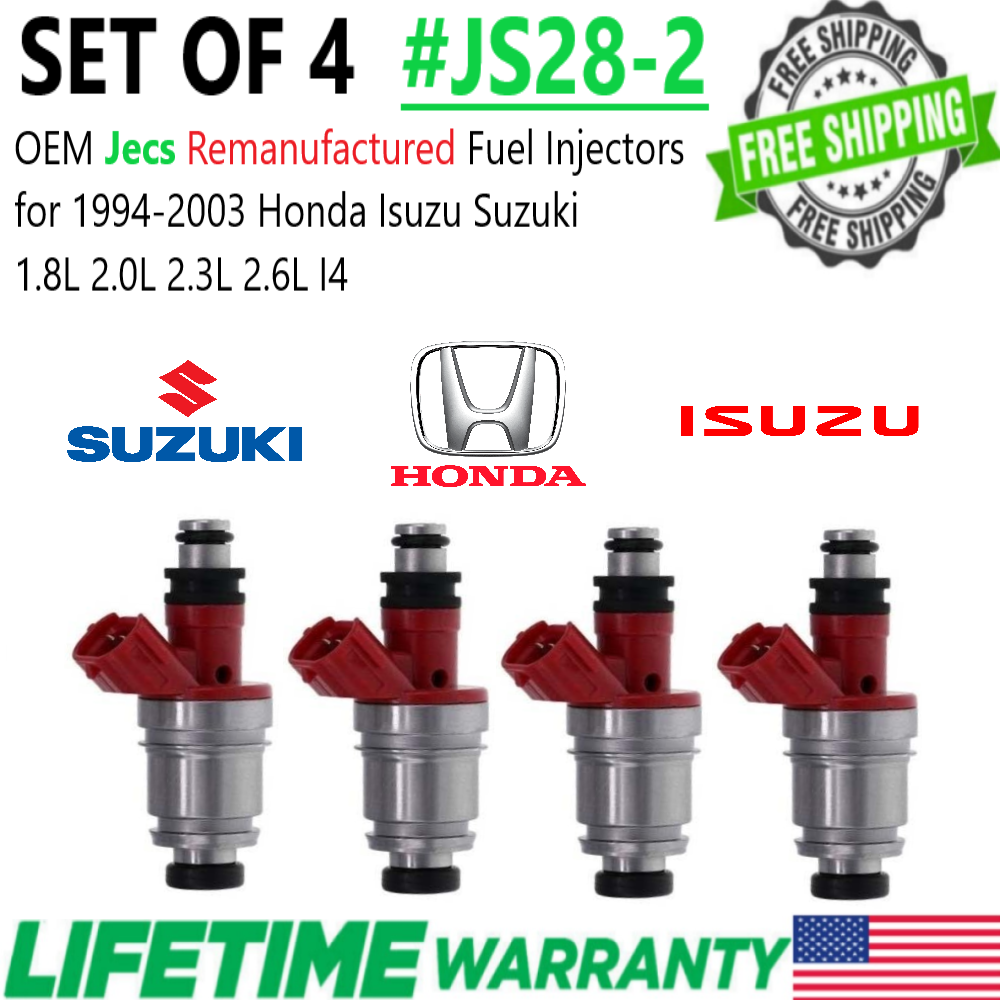 Primary image for OEM Jecs x4 Fuel Injectors for 94-03 Honda Isuzu Suzuki 1.8 2.0 2.3 2.6 #JS28-2