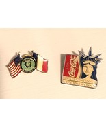 Vintage Coke Hat Pins Lapel Coca Cola Statue Liberty Centennial Am Frenc... - €20,52 EUR