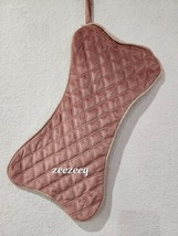 Cupcakes and Cashmere Christmas Dog Quilted Holiday Dog Bone Stocking Pink Rose - £22.15 GBP