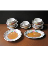 Child&#39;s Lusterware Tea Set with Five (5) Cups and Saucers and Two (2) Pl... - £14.09 GBP