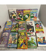 Kids VHS tape Lot Of 14 VeggieTales Dora Caillou Hermie Wiggles Dragon T... - £12.78 GBP