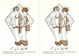Lot Of 2 Vtg Art Deco Fashion Funny Postcards Print 8x6 Women Girl Flapper Dress - £15.63 GBP