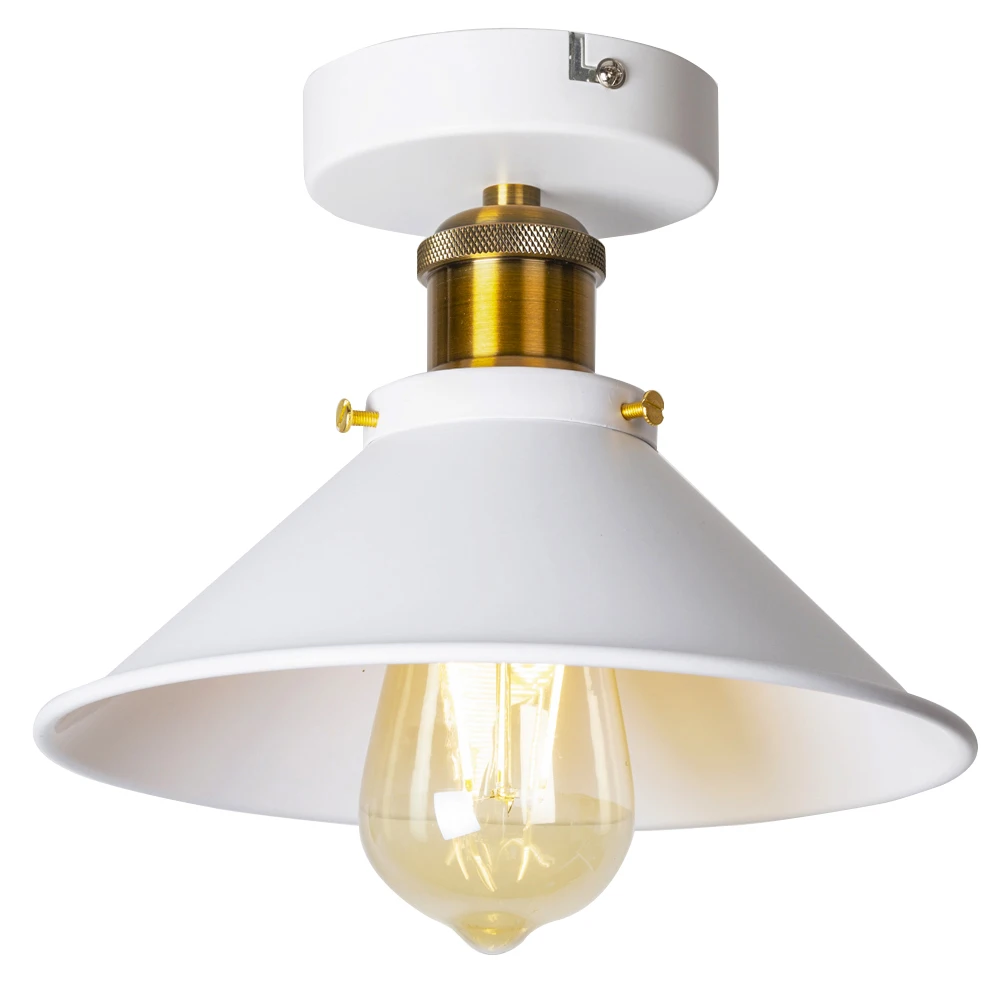 New Style White E27 Ceiling Light Loft Vintage Round Retro Industrial De... - $13.58