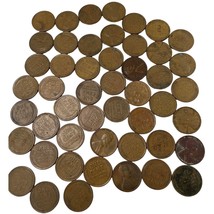 1939 Lincoln Wheat Cent Copper Coin Collection One Penny Lot of 49 - $6.92