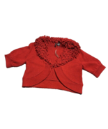 New Directions Top Sweater Women Large Red Loop Accent Collar One Button - $222.18 MXN