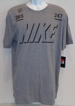 Nike Size Large 365 247 TRAINING Gray Short Sleeve T-Shirt New Mens Shirt - £38.15 GBP