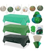 90 Pcs Woodland Party Decorations Set, 108X54In Green Plastic Tablecloth... - $59.99