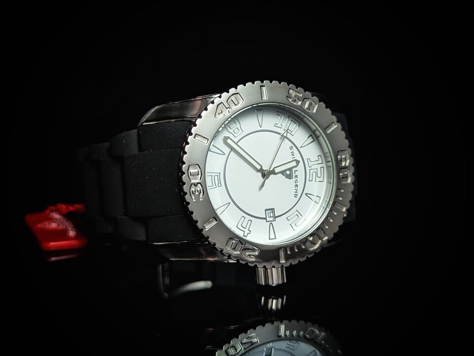 Swiss Legend SL-20068-02 Watch Quartz  Analogue  Black Rubber Strap NIB - $195.00