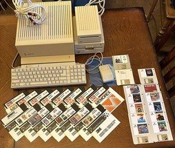 Vintage Apple IIGS Computer A2S6000 Monitor Keyboard Floppy Drives Mouse... - $699.00