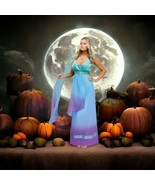 Halloween Costume Women “Sea Queen” Gown Maxi Dress Size M L 10-14 Blue ... - £22.24 GBP