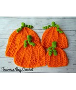 Crochet Pumpkin Beanie Hat Baby Toddler Child Adult textured PATTERN ONLY - $147.95 MXN