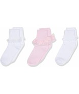 Jefferies Socks Girls School Uniform Ruffle Lace Cotton Dress Turn Cuff ... - $15.07 CAD
