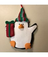 Penguin Xmas Ornament Tree Clay Dough Bird Present Package Topper Holida... - £4.66 GBP