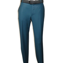 Men's MONO Turkey Slacks 100% Wool Plain Front Regular Fit 2501-12 L.Teal image 2