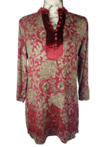 Soft Surroundings Elegant Embroidered Velvet Paisley Boho Tunic Women Size Xs - £31.81 GBP