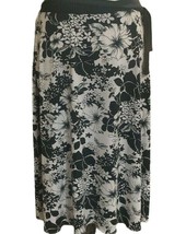 Susan Lawrence Womens Floral Print Flare Skirt Size L Side Tie Black White  - $9.80