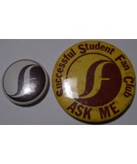 Sir Sanford Fleming College Peterborough Canada 2 Metal Buttons VG 1980&#39;... - $13.39 CAD