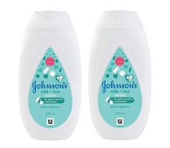 Johnson&#39;s Baby Milk and Rice Lotion, 200ml (pack of 2) free shipping world - £22.49 GBP