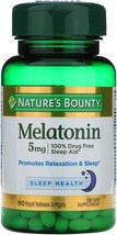 Nature&#39;s Bounty Super Strength Melatonin 5mg Softgels 90 ea - £13.58 GBP