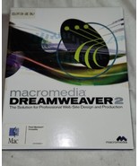 Vintage Macromedia Dreamweavr 2 Software Media Graphics Design Box &amp; Manual - £19.74 GBP