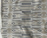 7/8 Yard Vintage Raised Double Jersey Knit Fabric Tan Black Diamond Zig Zag - £18.51 GBP