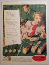 1950 Print Ad Hamilton Wrist Watches for Men &amp; Ladies Happy Couple Newlywed - £10.54 GBP