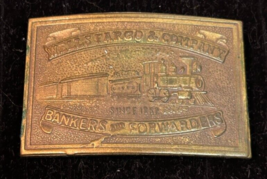 VTG Tiffany &amp; Co. Wells Fargo &amp; Co Bankers &amp; Forwarders Railroad Belt Buckle - £31.96 GBP